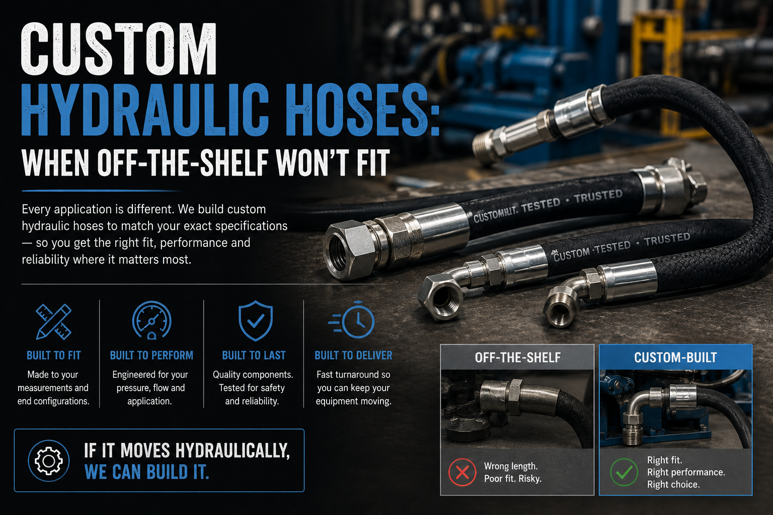 Custom hydraulic hoses: when off-the-shelf won’t fit